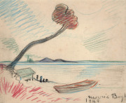 WILLIAM MERRIC BOYD [1888 - 1959], A group of nine coloured pencil sketches (one being double-sided), with various subjects and titles including "An Australian Country Life Motif", "The Magpie Australian Native Bird on Post Rail Fence", "A Moo Cow being e - 2