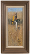 ERIC THAKE [1904 - 1982], Grass Flower, Moorabool, 1974, Oil on canvas on board, signed, dated and inscribed lower left, inscribed with title and dated verso, 40.5 x 16cm. - 2