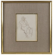 SIR WILLIAM DOBELL [1899 - 1970], Tired shopper, ink on paper, 19 x 14cm. William Dobell Art Foundation label verso. Provenance: Joseph Brown Collection - 2