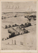 JOHN SHIRLOW [1869 - 1936], Landscape, etching, signed and dated "1922" in the plate, signed in pencil in lower margin, 22.5 x 16.5cm.