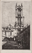 JOHN SHIRLOW [1869 - 1936], The Fishmarkets, Melbourne, etching, signed and dated "1914" in the plate, 14 x 8cm.