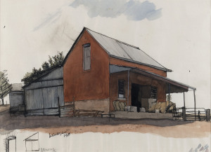 HELEN OGILVIE [1902 - 1993], Albury, watercolour, pen and ink on paper, signed and dated 1968, 23 x 32cm.