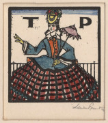 ADRIAN FEINT [1894 - 1971], A collection of three bookplates for E.G. Boreham (wood engraving; signed in margin), H.B. Muir (wood engraving); and T.P. (Thea Proctor) (wood engraving; signed in margin, hand coloured). Various sizes (3). - 3