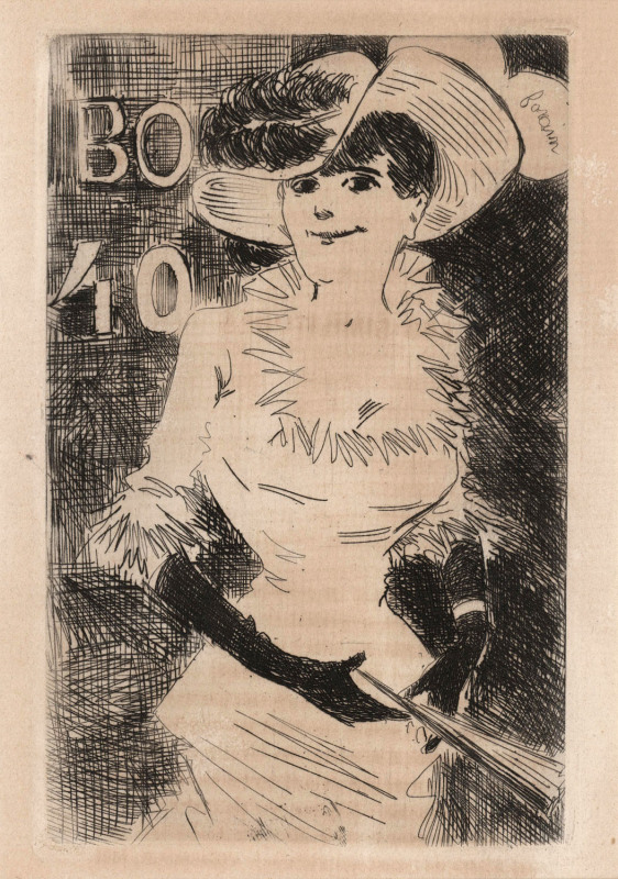 JEAN-LOUIS FORAIN [1852 - 1931], L'Ambulante, from Croquis Parisiens, 1880, etching, 15 x 9.5cm.