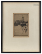 SYDNEY URE SMITH [1887 - 1949], The Little Schooner, Mosman, Etching, signed and numbered 4 and dated 'Dec 1915' in pencil on margin, 16 x 10cm. Original Sedon Galleries label verso. - 2