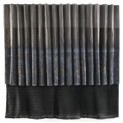 ANNA EGGERT [b. 1952], Pleats, 2004, aluminium panel, bronze mesh & stainless steel, 50 x 50 x 3cm deep.