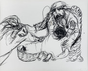 ARTHUR MERRIC BLOOMFIELD BOYD [1920 - 1999], Prodigal Son with mother and child, [1966-68], ink on paper, signed "Arthur Boyd" lower right, 51 x 61cm.
