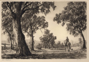 ERNEST EDWIN ABBOTT [1888 - 1973], New Pastures, Home Dam, Post + Rail, Pastoral Country, circa 1930, four etchings, titled and editioned in lower margins, authenticated verso by son, R.D.Abbott, various sizes, mainly 20 x 28cm. (4)