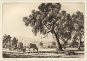 ERNEST EDWIN ABBOTT [1888 - 1973], New Pastures, Home Dam, Post + Rail, Pastoral Country, circa 1930, four etchings, titled and editioned in lower margins, authenticated verso by son, R.D.Abbott, various sizes, mainly 20 x 28cm. (4) - 4