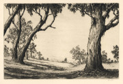 ERNEST EDWIN ABBOTT [1888 - 1973], Ormond College doorway, plus four other landscapes, etchings, circa 1930s, three signed verso by the son, various sizes. (5) - 2