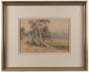 CHARLES BENNETT [1869 - 1930], Healesville, watercolour, circa 1920, titled at lower right and inscribed verso "Yarra Flatts near Healesville by Chas Bennett, Glen Point", 17 x 25cm. also, Tree Ferns, pencil sketch, signed lower right, 21 x 31cm. - 2