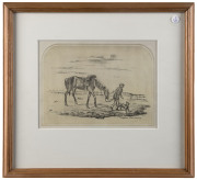 EDWARD CHARLES MAY [1867 - 1920], Five tinted lithographs by E.C. May of scenes of Australian country life, after original sketches by George Hamilton. Hamilton's titles are 'The Lost Bushman', 'The Found Bushman', 'Bushmen in Danger', 'Australian Bushmen - 2