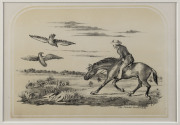 EDWARD CHARLES MAY [1867 - 1920], Five tinted lithographs by E.C. May of scenes of Australian country life, after original sketches by George Hamilton. Hamilton's titles are 'The Lost Bushman', 'The Found Bushman', 'Bushmen in Danger', 'Australian Bushmen - 5