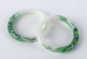 Two Chinese jade bangles, 20th century, 6cm diameter