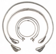Hmong silver neck rings and bracelets, Laos/Vietnam, 19th/20th century, ​370 grams total