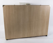 Four plywood solander folio boxes with brass fittings, late 20th century, 8cm high, 123cm wide, 90cm deep