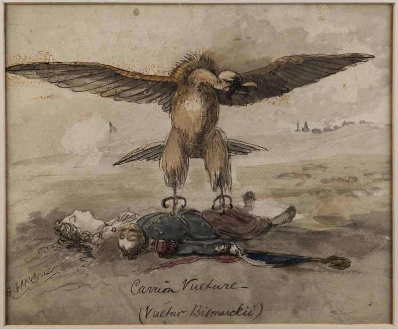 GEORGE GORDON McCRAE [1833 - 1927], Carrion Vulture (Vultur Bismarckii), ink and wash, signed "GG McCrae" at lower left and titled below the image, 23.5 x 28.5cm. McCrae, who was born in Scotland and died at Hawthorn in Melbourne, is from the family afte
