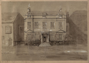 JOHN SKINNER PROUT [1805 - 1876], The House in Newport - Sept. 19th 1855, ink and watercolour, 17.5 x 25cm.