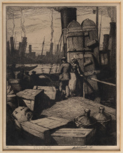 André Paul ARTIGUE [French, 1879-1956], Lamosque, etching, editioned 8/25 and signed by the artist in the lower margin, 22.5 x 31cm. also, LESLIE MOFFAT WARD [English, 1888 - 1978], Tugs on the Haas, Holland, etching, titled and signed in the lower margin