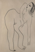 CHARLES BLACKMAN [1928 - 2018], Nude, circa 1963, charcoal on paper, 48 x 30cm.