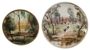 ARTHUR MERRIC BOYD & NEIL DOUGLAS Two pottery dishes with kangaroo decoration, signed "The Bush, Neil Douglas, Australia, A.M. Boyd", and "Arthur Merric Boyd, Neil Douglas, Australia", 12.5cm and 15.5cm diameter