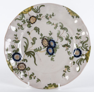 A Dutch Delft cabinet plate, mid 18th century, ​21cm diameter