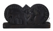 Pocket opium scales with carved elephant and Naga motif, Thailand, 19th century, ​16cm across