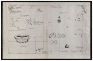 ROBERT DUDLEY [1574 - 1649] A rare chart of the Pacific, "Carta particolare del mare del Sur che comincia con l'Isole di Salamone e finiscie con la costa di Lima nel Peru . . .", [Florence, 1646], 54 x 85cm (in two sheets which are joined).