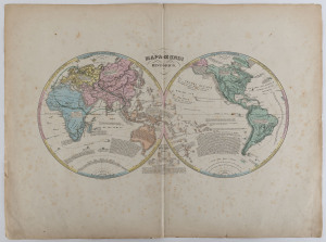 AGUSTIN CODAZZI [1793 - 1859], "Mapa-Mundi Historico", [Caracas, 1840] contemporary hand coloured, 52 x 68.5cm (sheet size).