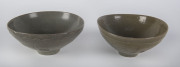 Two Korean celadon glazed bowls, Choson Dynasty, 17th century, ​16cm and 17cm diameter