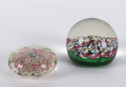 Two glass paperweights, 20th century, ​the larger 8cm diameter