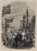 THOMAS ALLOM [1804 - 1872], Whampoa, from Dane's Island, The Woo-Tang Mountains, Show-room of a Lantern Merchant, at Peking, full page engravings from "China Illustrated" [1845], also, three large China-related engravings from the Illustrated London News. - 2