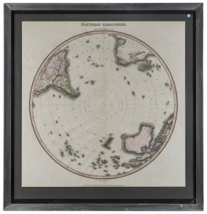 JOHN PINKERTON [1758 - 1826], Southern Hemisphere, from "Pinkerton's Modern Atlas" [1812], contemporary hand colouring, 56 x 56cm. An interesting and highly detailed map of the Southern Hemisphere extending to the equator with the regions shown including