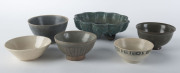 Five assorted ceramic bowls including Sung Dynasty, Tek Sing cargo, Qing Dynasty, Thai and Korean, lotus dish with Bluet & Sons London label, ​lotus dish 20cm across