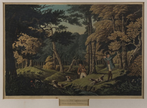 ROBERT HAVELL Jnr [1793 - 1878], Pheasant Shooting, Black Park, near Uxbridge, coloured aquatint, c1830, 22 x 31cm.