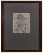 HERMIA SAPPHO BOYD [1931-2000] (attrib.), [Nude with parasol] c.1965, ink on paper, 17 x 14cm. - 2