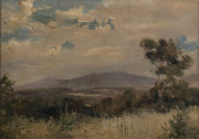 EMANUEL PHILLIPS FOX [1865 - 1915] (attrib.), Untitled (Australian Landscape), oil on cedar board, 25 x 35cm.