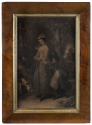 A Colonial Tasmanian musk picture frame with gilt slip mount and English engraving, circa 1840, ​frame 78.5 x 56cm, (internal size 95 x 37cm)