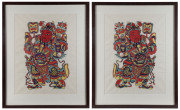 A pair of Chinese woodblock portrait prints, 20th century, ​52 x 38cm