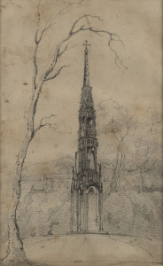 JOHN SKINNER PROUT [1805 - 1876], Gothic Monument, Pencil, signed lower left J. S. Prout, 22 x 13.5cm. Provenance: Christies, Works on Paper and Books, Melbourne, 02/12/1991, Lot No. 236.