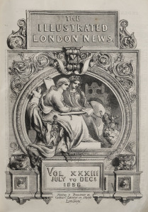 The Illustrated London News, July to December 1858, Volume 33 in a bound volume. Complete with colour plates.