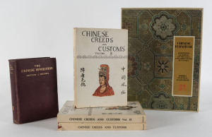 ROBERT HATFIELD ELLSWORTH, Chinese Furniture: Hardwood Examples of the Ming and Early Ch'ing Dynasties. [London, Wm. Collins & Co., 1970] 1st edition; in slipcase. also, Chinese Creeds and Customs (3 volumes, 1972) & The Chinese Revolution by Arthur J. 