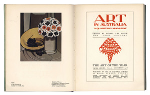 Art in Australia: The Art of the Year - Third Series. No.26. December 1928, hard cover with applied "De Luxe edition" label and with reproduction pencil drawing by George W. Lambert, entitled "The Orderly" which bears an original signature of the artist. 