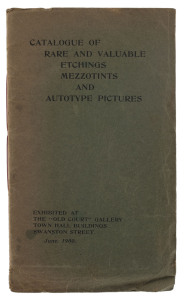 Robertson & Moffat: "Catalogue of Rare and Valuable etchings mezzotints and autotype pictures exhibited at The "Old Court" Gallery, Town Hall Buildings, Swanston Street. June 1900". 32pp