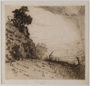 ETCHINGS: 1918 - 1935, The River Seine, Paris by Will Ashton 16/50; Sydney Heads from Cranleigh by John Shirlow 1918; Sunrise by John Shirlow; Portal of the Amsterdam Club, William Street, Melbourne 26/50; Smiling Girl by James Arden Grant. various sizes, - 5