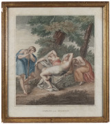 CLASSICAL ETCHINGS & ENGRAVINGS, Subjects include Les Chevaux (By Berchem), Diana & Cherubs (by Bartolozzi), Cimone and Ifigenia (by Cipriani), Religion (by Bartolozzi), cherubs in spring and winter, an architectural image, etc. (8 items; all framed), var - 2