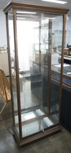 An Australian blackwood upright display cabinet (electrified), 20th century, 188cm high, 56cm wide, 39cm deep