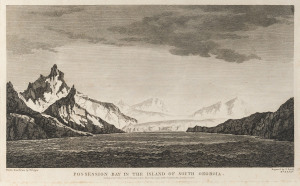 WILLIAM HODGES [1744-1797], Possession Bay in the island of South Georgia, copper engraving (from Cook's "A Voyage towards the South Pole...," 1777), 23 x 38cm.