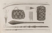 WILLIAM HODGES [1744-1797], i) The Landing at Mallicolo, one of the New Hebrides. ii) Resolution Bay in the Marquesas. iii) A view in the Island of Rotterdam. iv) [Ornaments and weapons at New Caledonia], v [Ornaments, utensils and weapons at the Friendly - 3