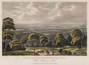 JOSEPH LYCETT [1774 -1828], View from near the Top of Constitution Hill, Van Diemens Land, hand-coloured aquatint from “Views in Australia or New South Wales and Van Diemen's Land Delineated...”, Published London J. Souter, 1825, 23 x 32cm.
